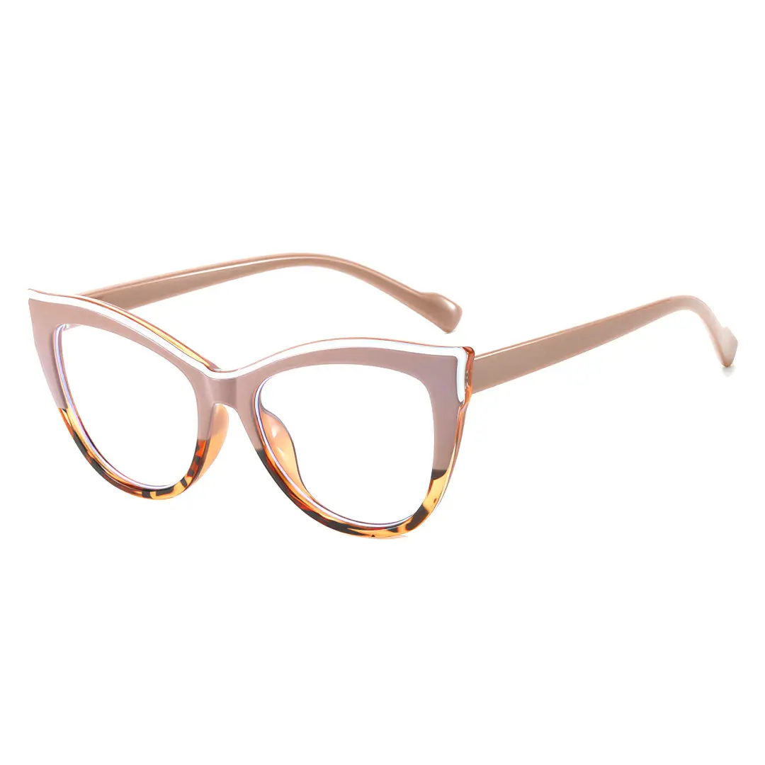 Angle view of Damien cat-eye tr90 eyeglasses CR0082403 in two-tone