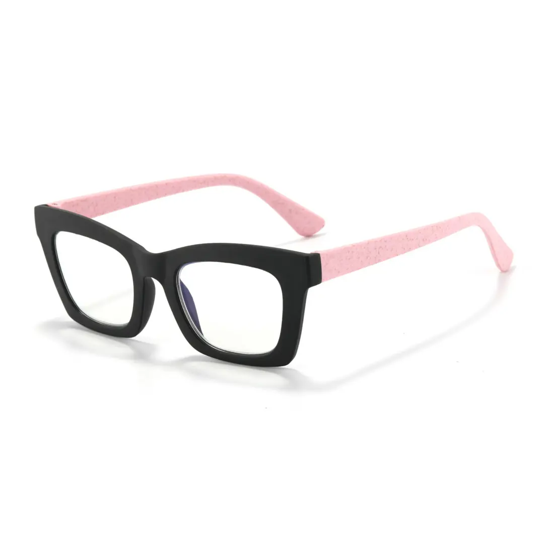 Angle view of Dannis square pc eyeglasses SP0082408 in pink