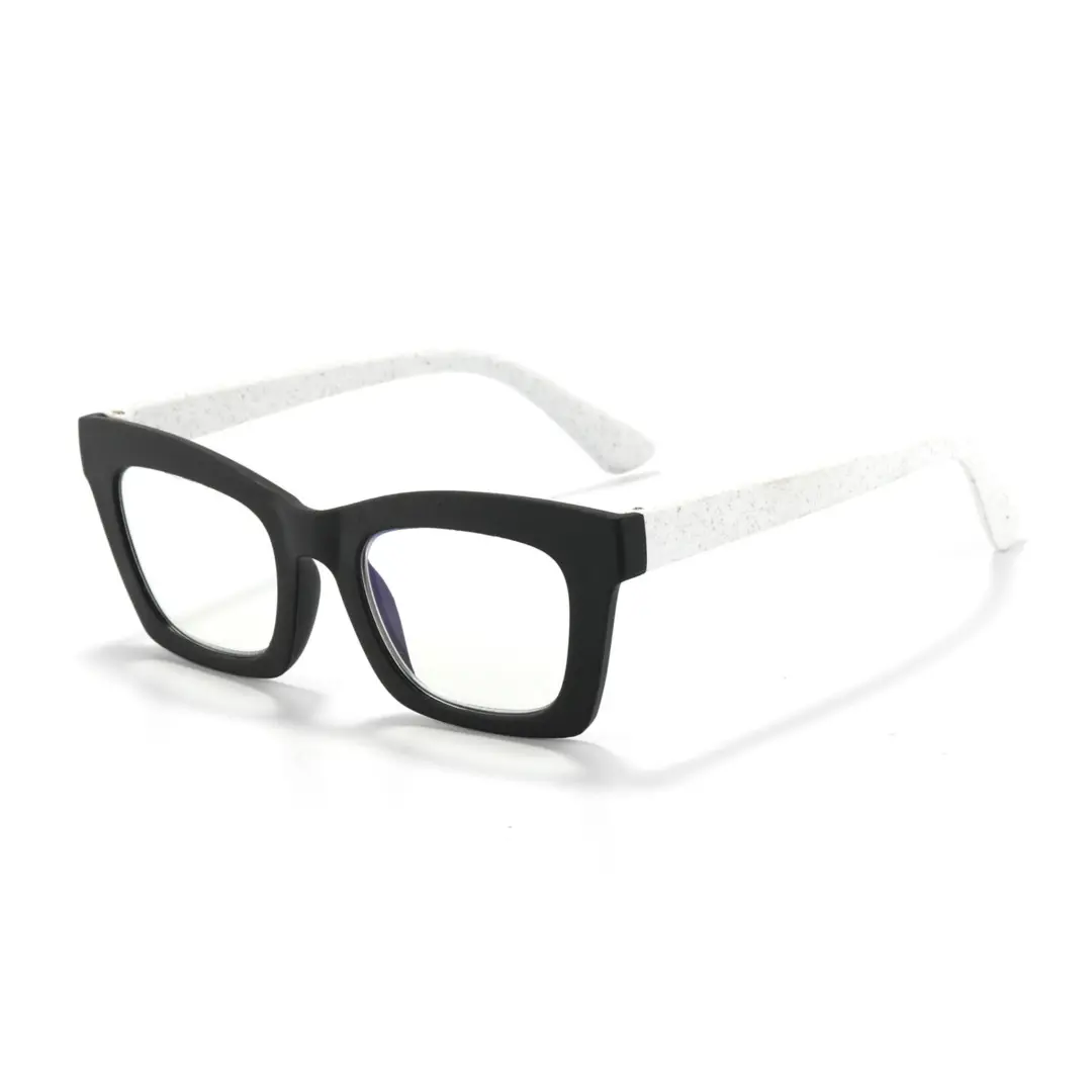 Angle view of Dannis square pc eyeglasses SP0082408 in white