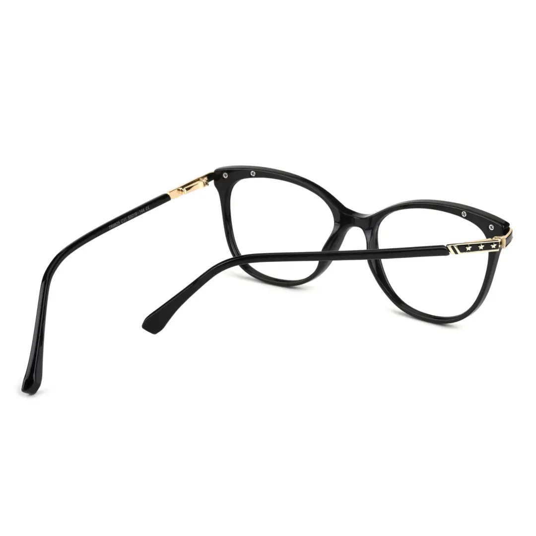 Back view of Dante cat eye tr90 eyeglasses CR0072408 in black
