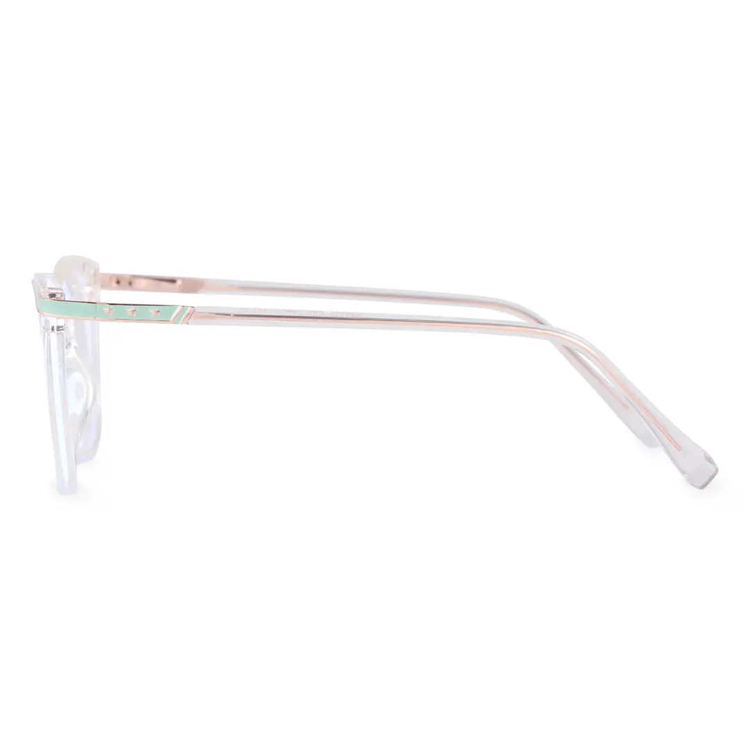 Side view of Dante cat eye tr90 eyeglasses CR0072408 in clear