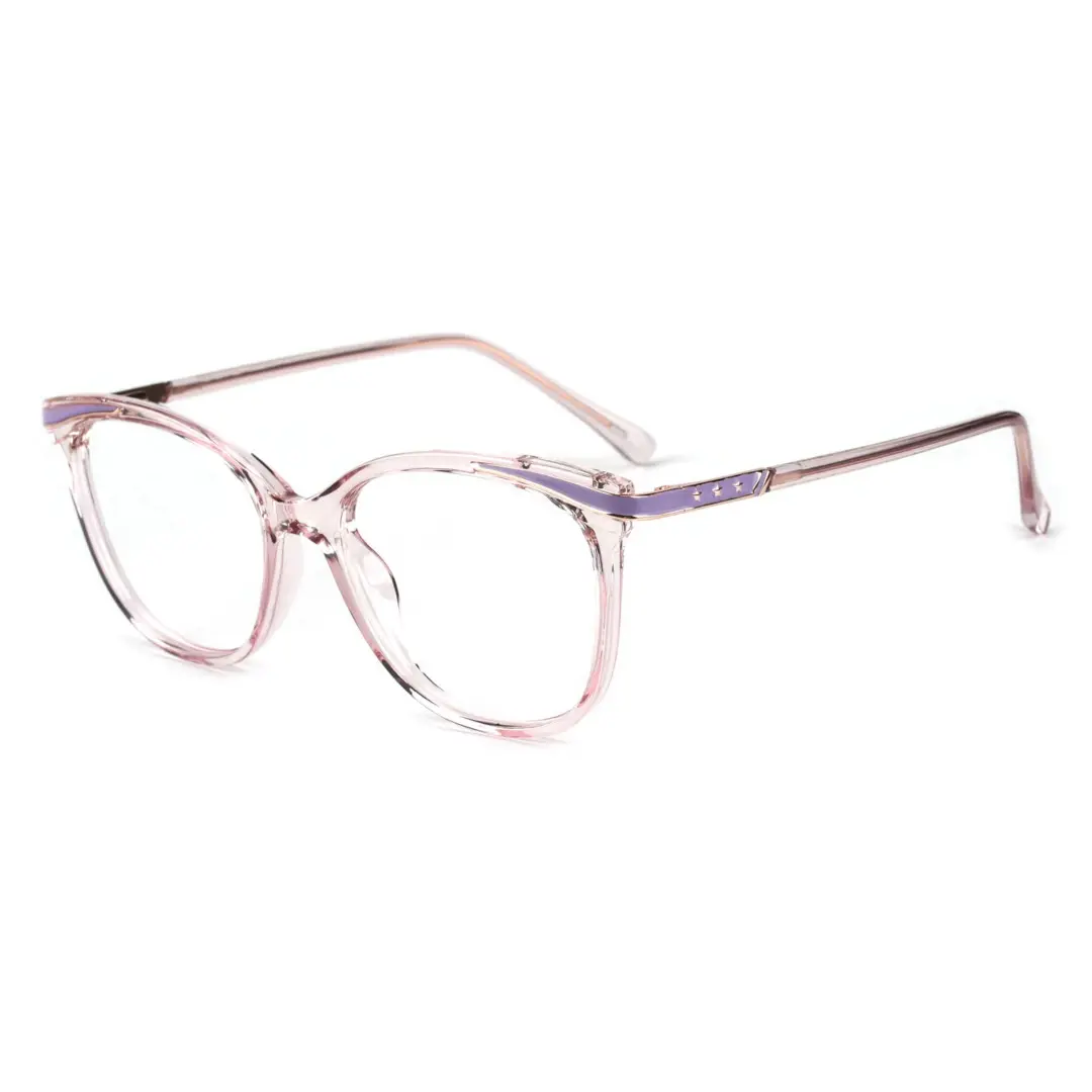 Angle view of Dante cat eye tr90 eyeglasses CR0072408 in pink