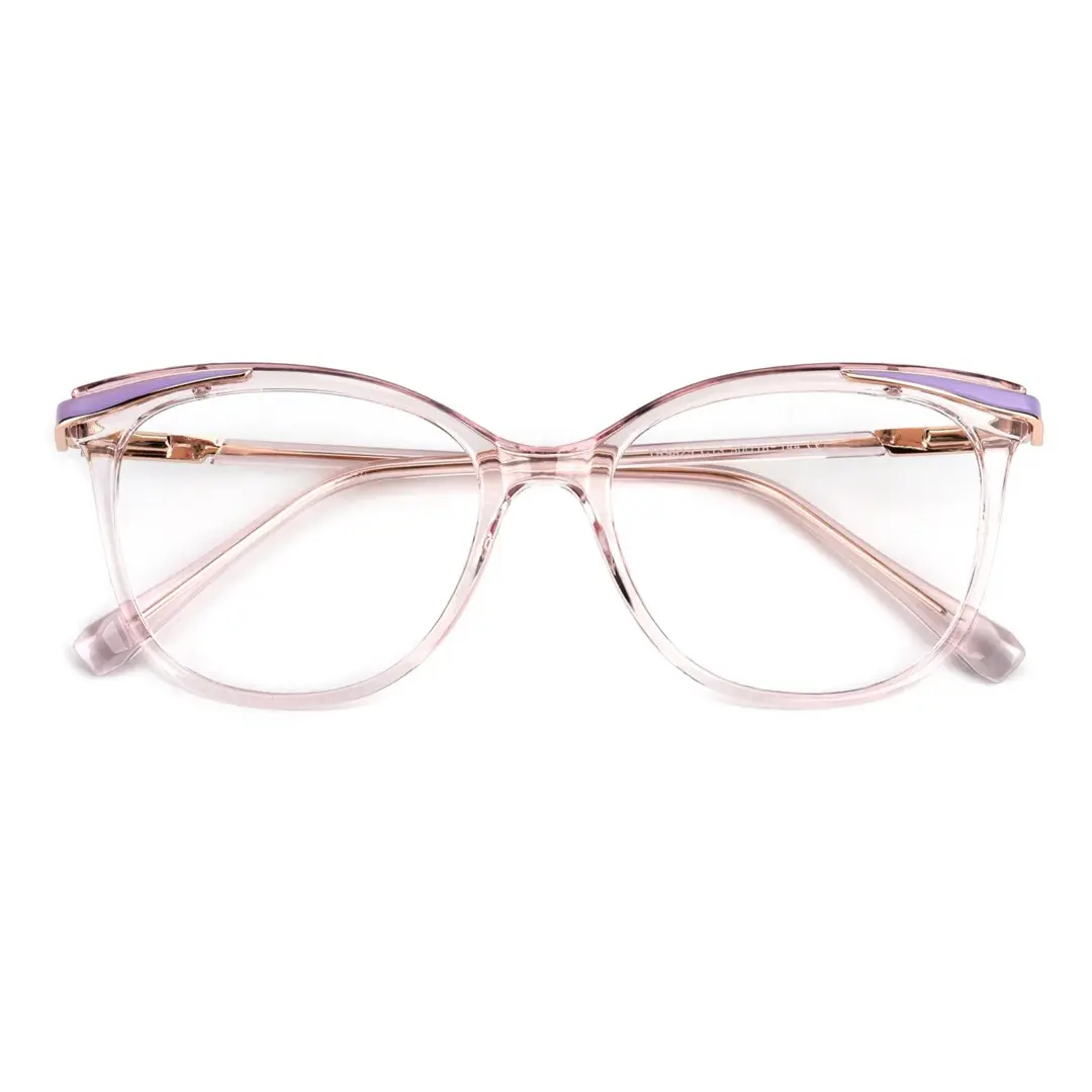 Front folded view of Dante cat eye tr90 eyeglasses CR0072408 in pink