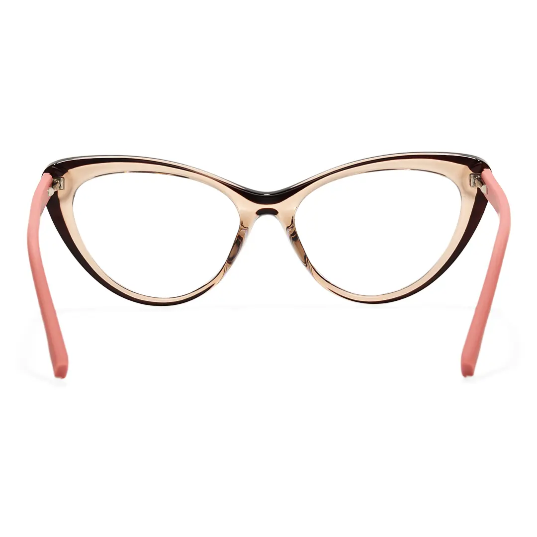 Back view of Daph cat eye tr90 eyeglasses CR0102502 in brown