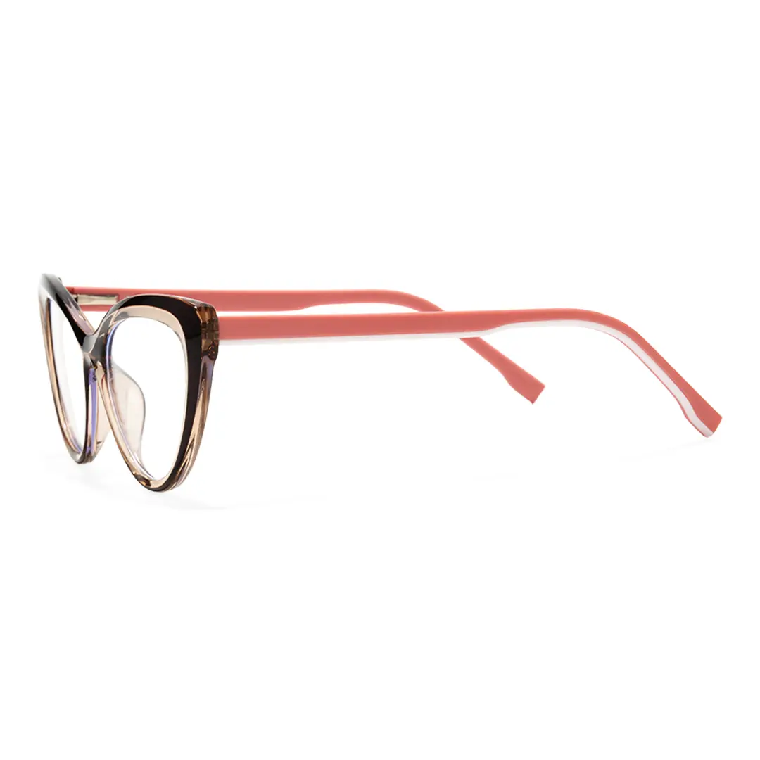 Side view of Daph cat eye tr90 eyeglasses CR0102502 in brown