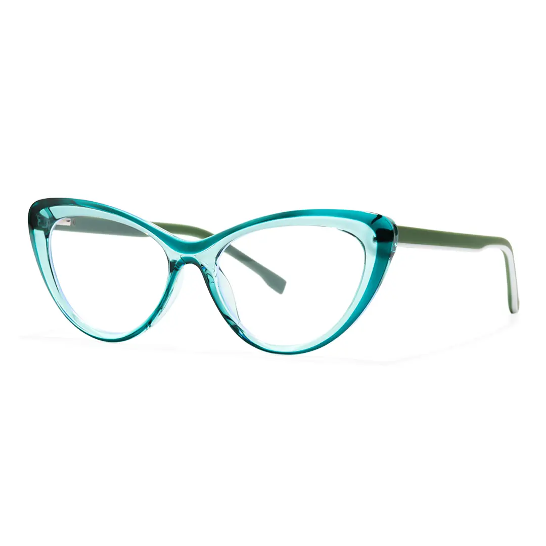 Angle view of Daph cat eye tr90 eyeglasses CR0102502 in green
