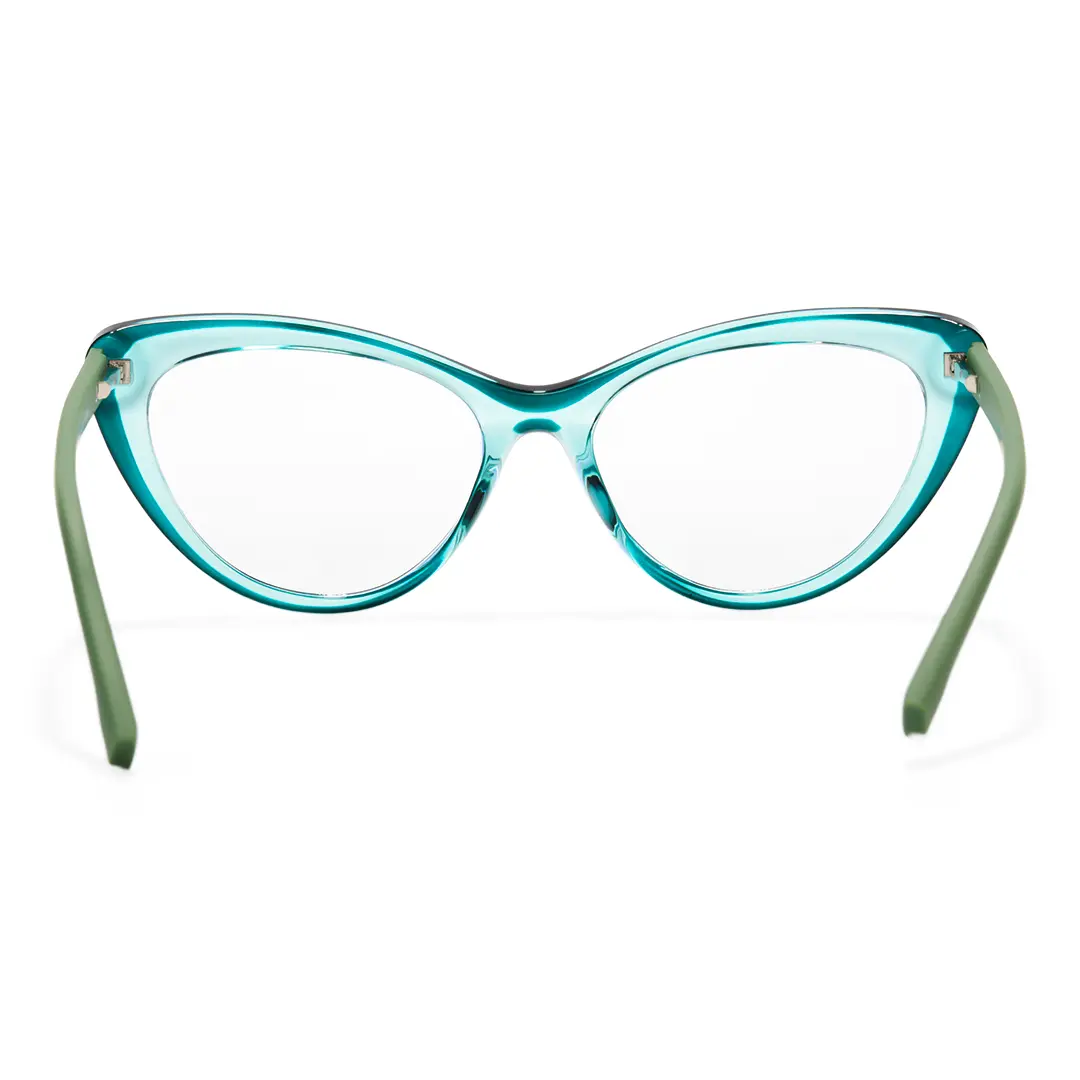 Back view of Daph cat eye tr90 eyeglasses CR0102502 in green