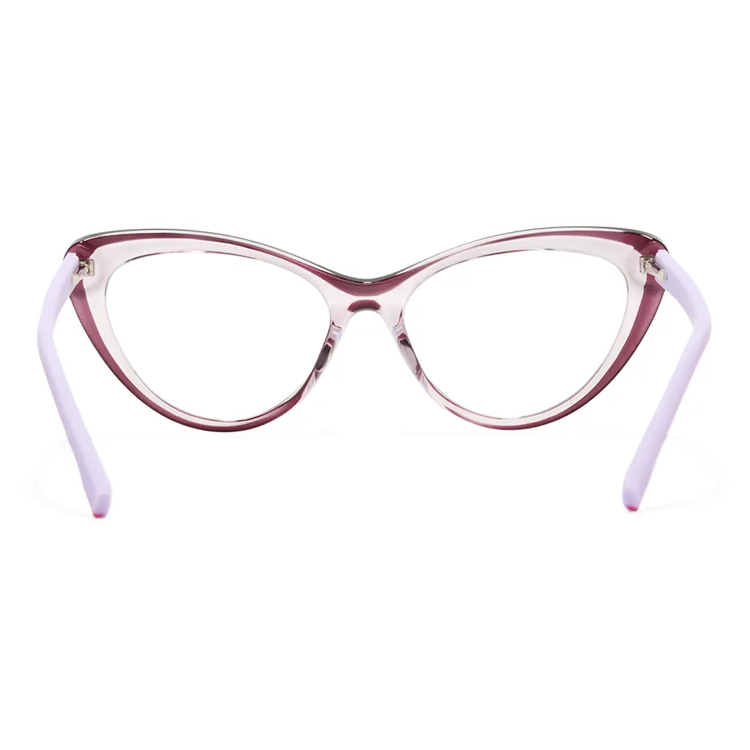Back view of Daph cat eye tr90 eyeglasses CR0102502 in purple