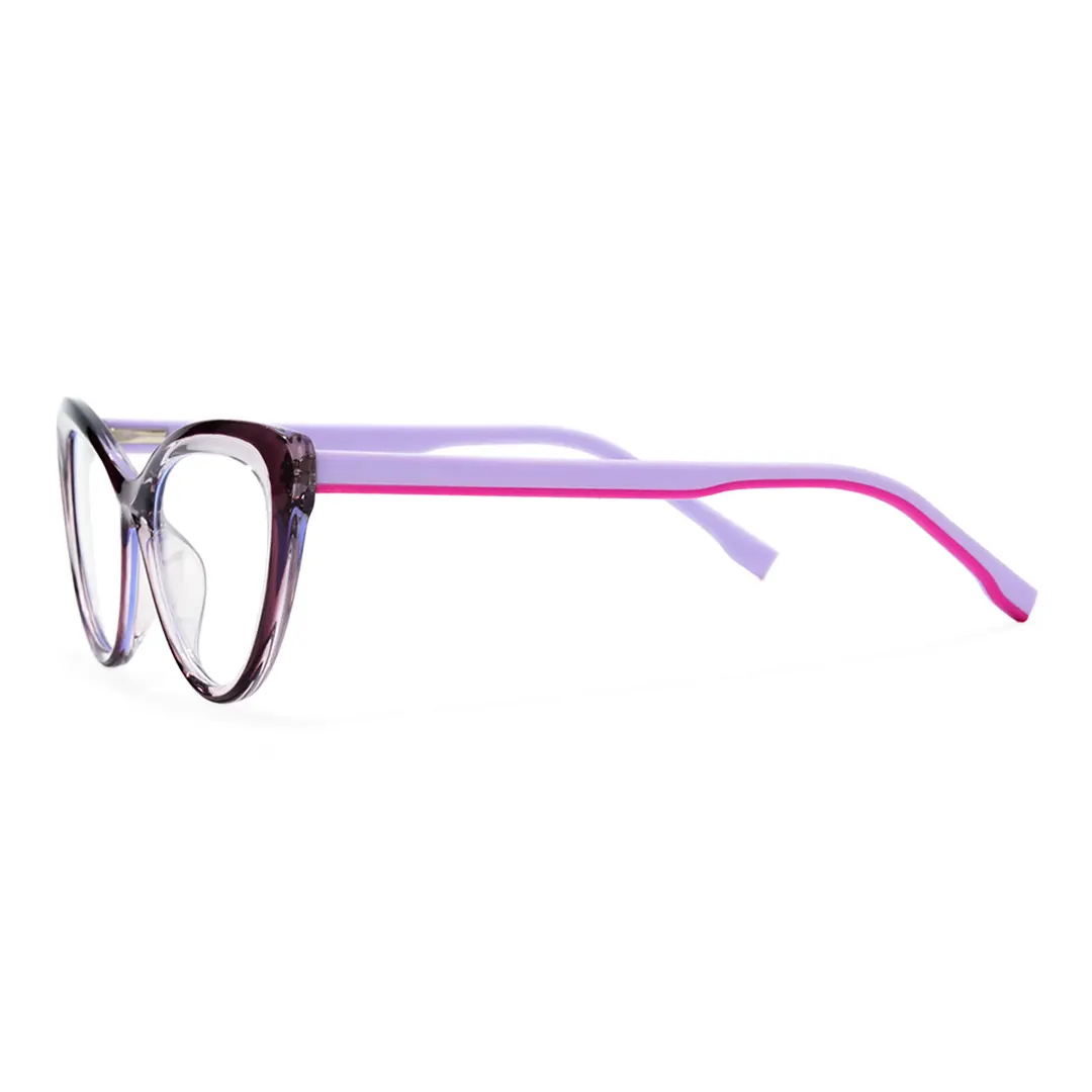 Side view of Daph cat eye tr90 eyeglasses CR0102502 in purple