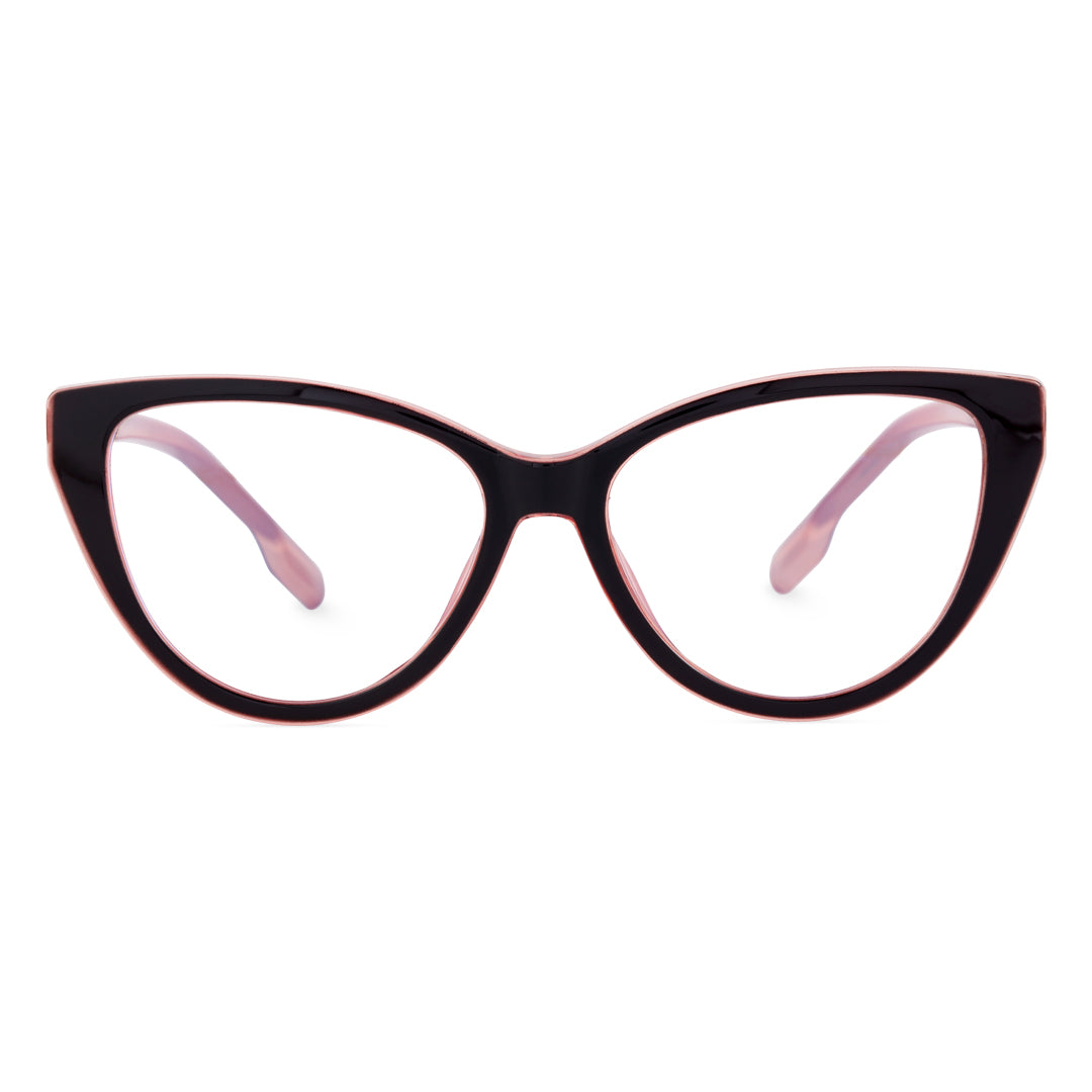 Front view of Dashe cat eye tr90 eyeglasses CR0112408 in black