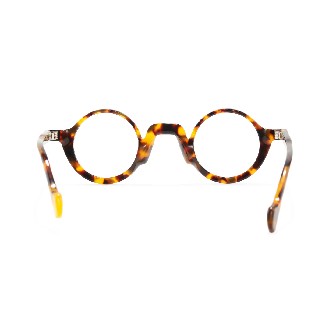 Back view of Dola round acetate eyeglasses RA0322504 in tortoise