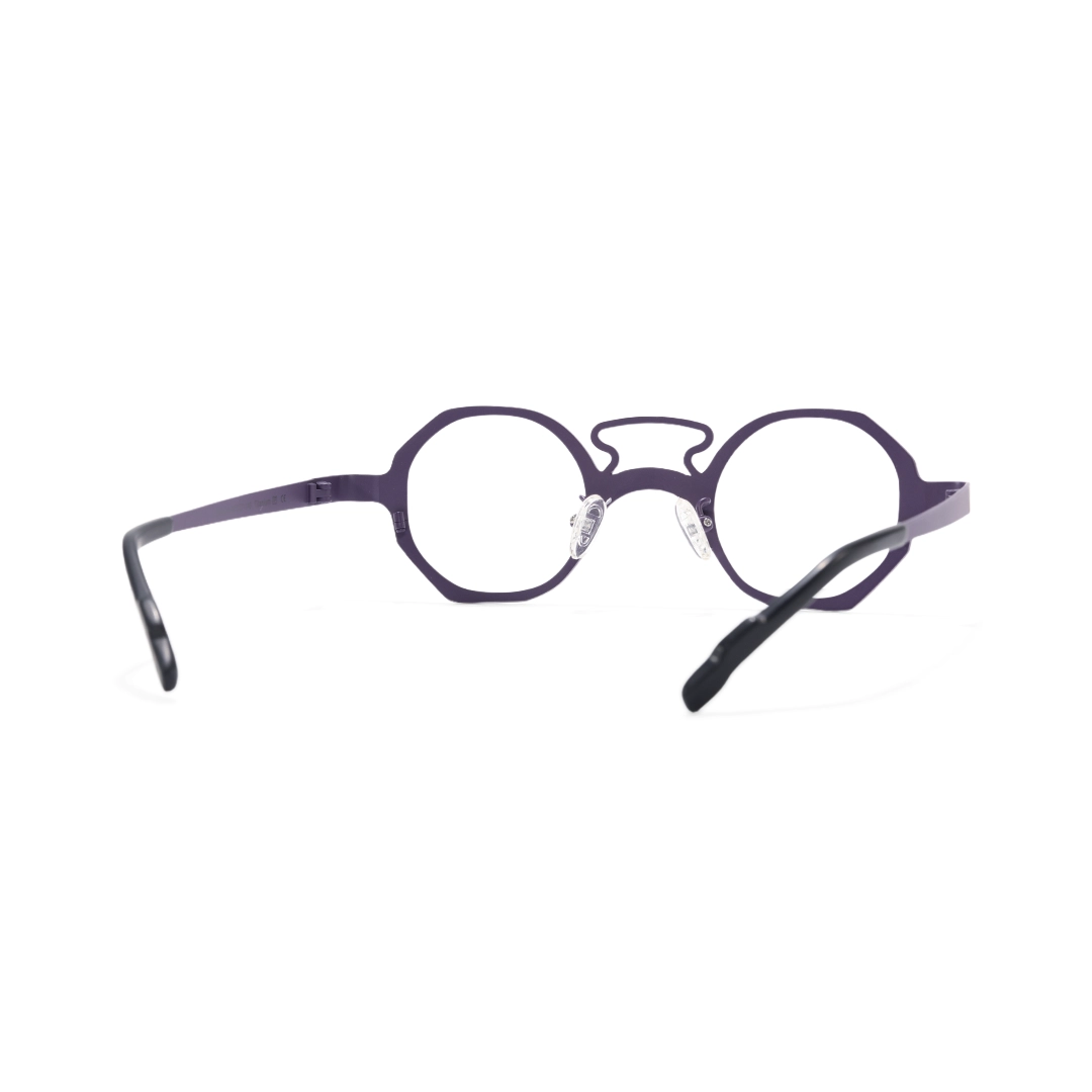 Back view of Dolores geometric titanium  eyeglasses GT0062407 in light purple