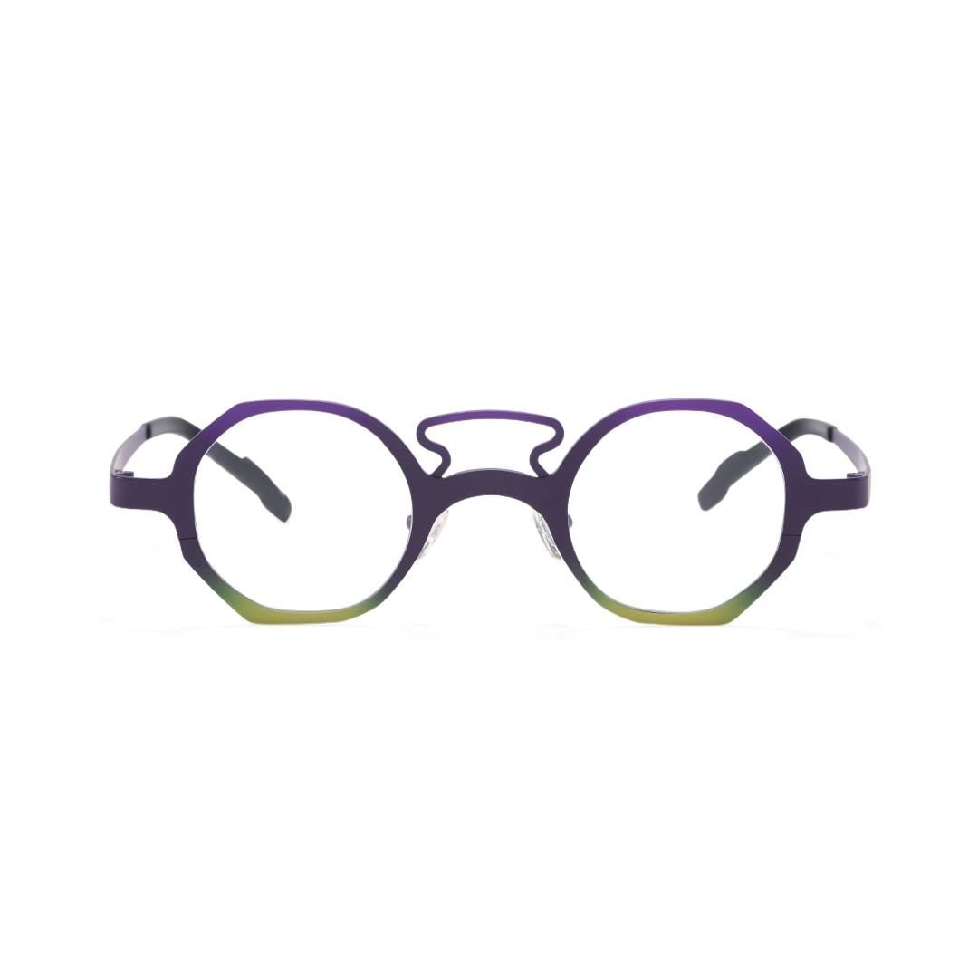 Front view of Dolores geometric titanium  eyeglasses GT0062407 in light purple