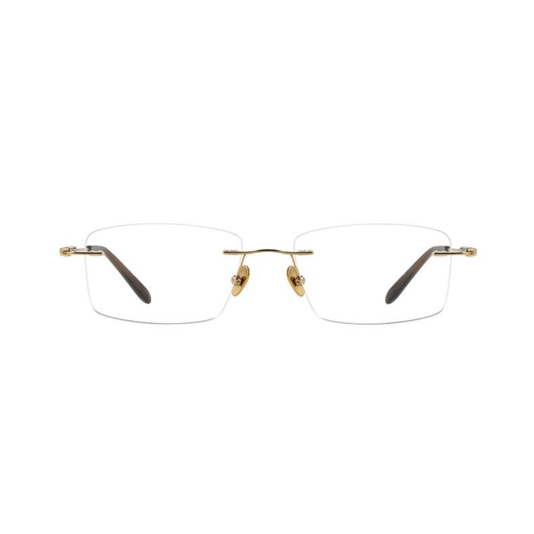 Front view of Dorian rectangle metal eyeglasses EM0402508 in gold