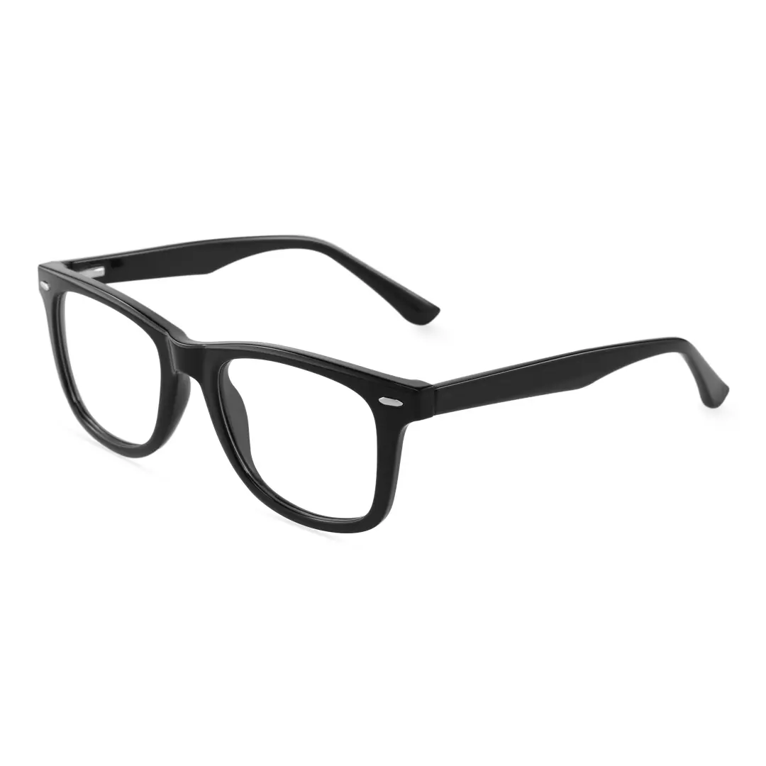 Angle view of Earl square tr90 eyeglasses SP0112409 in black