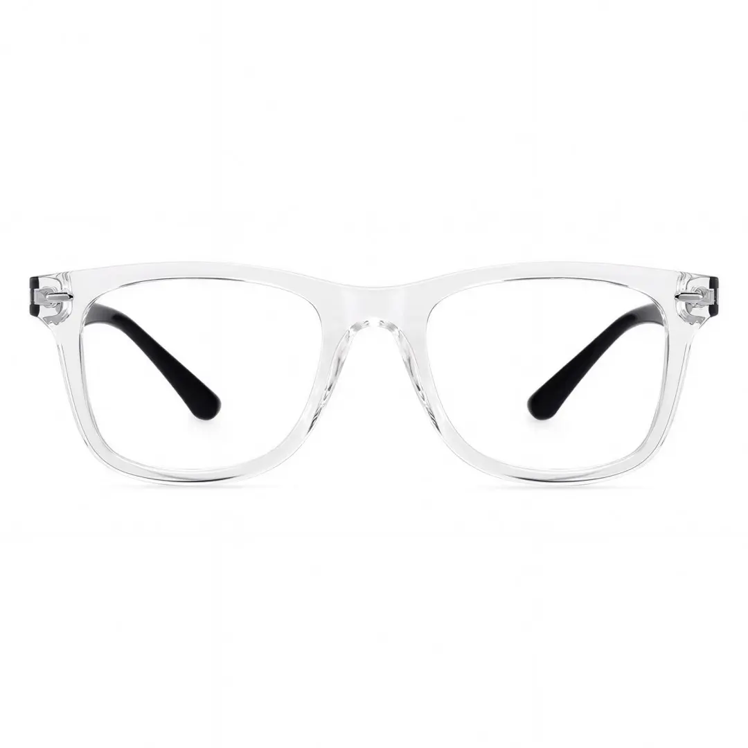 Front view of Earl square tr90 eyeglasses SP0112409 in clear