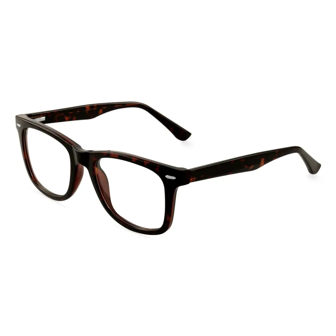 Angle view of Earl square tr90 eyeglasses SP0112409 in tortoise
