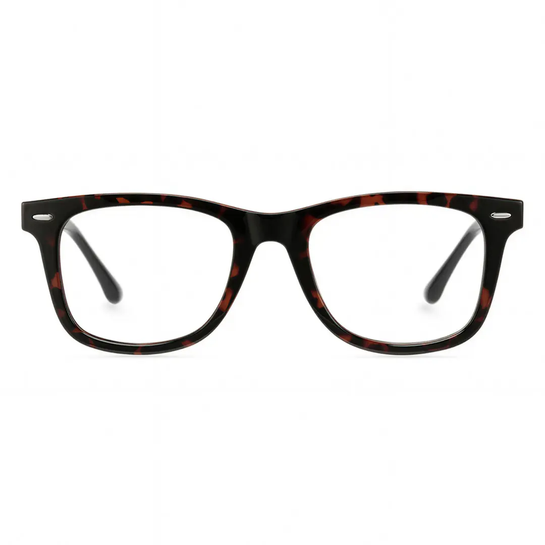 Front view of Earl square tr90 eyeglasses SP0112409 in tortoise