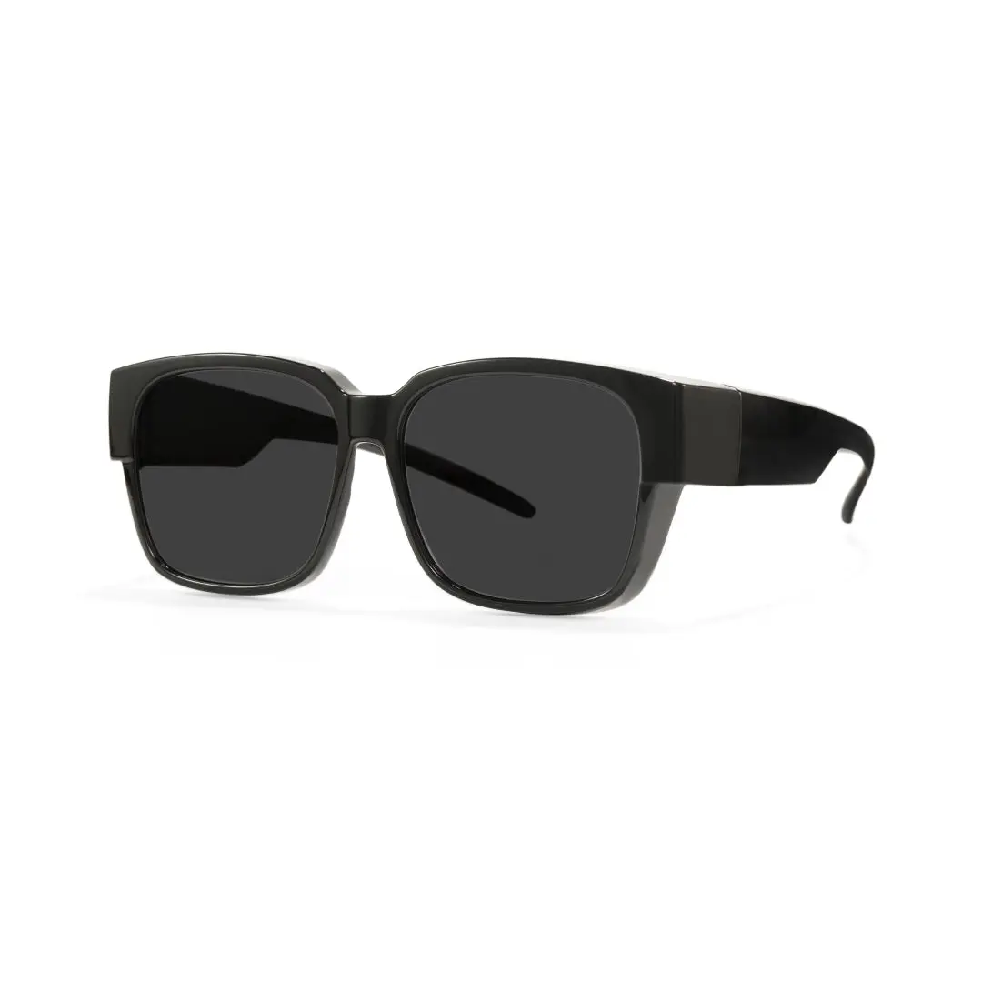 Angle view of Edward square tr90 sunglasses SR0032406 in black
