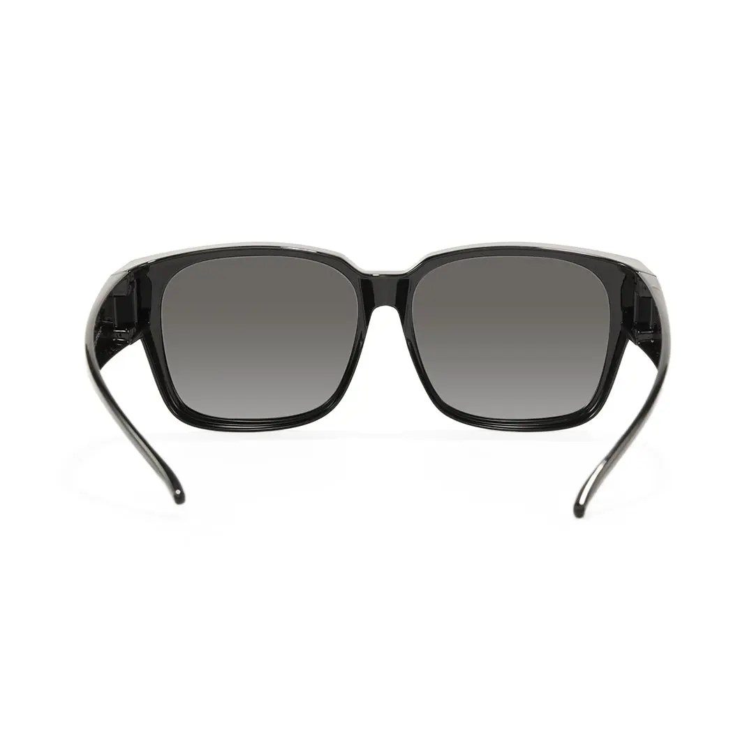 Back view of Edward square tr90 sunglasses SR0032406 in black