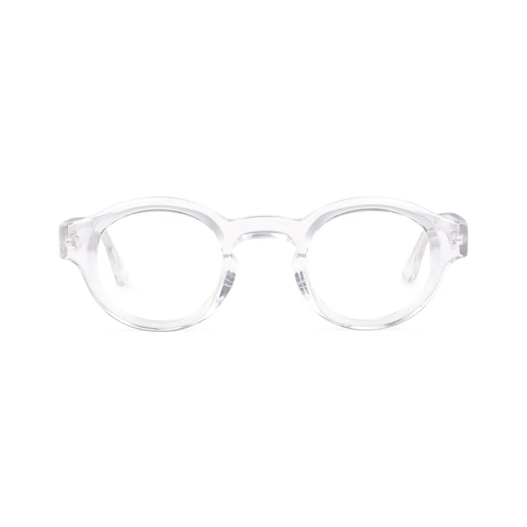 Front view of Efia round acetate eyeglasses RA0302504 in clear
