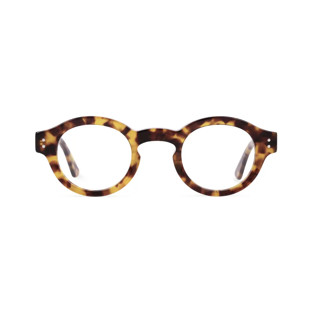 Front view of Efia round acetate eyeglasses RA0302504 in tortoise
