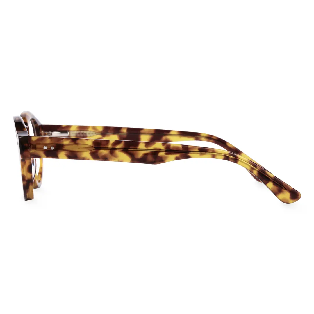 Side view of Efia round acetate eyeglasses RA0302504 in tortoise