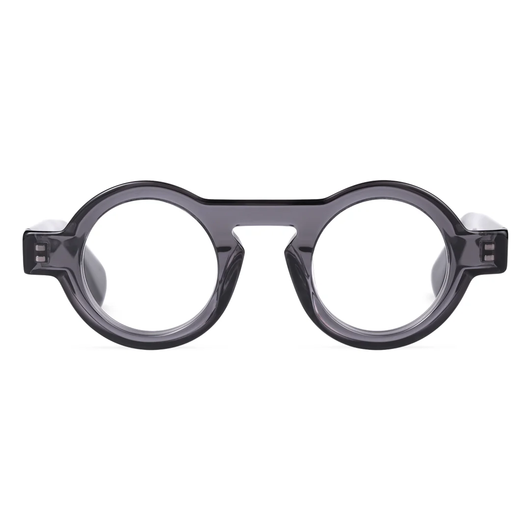 Front view of Elana round acetate eyeglasses RA0312411 in grey