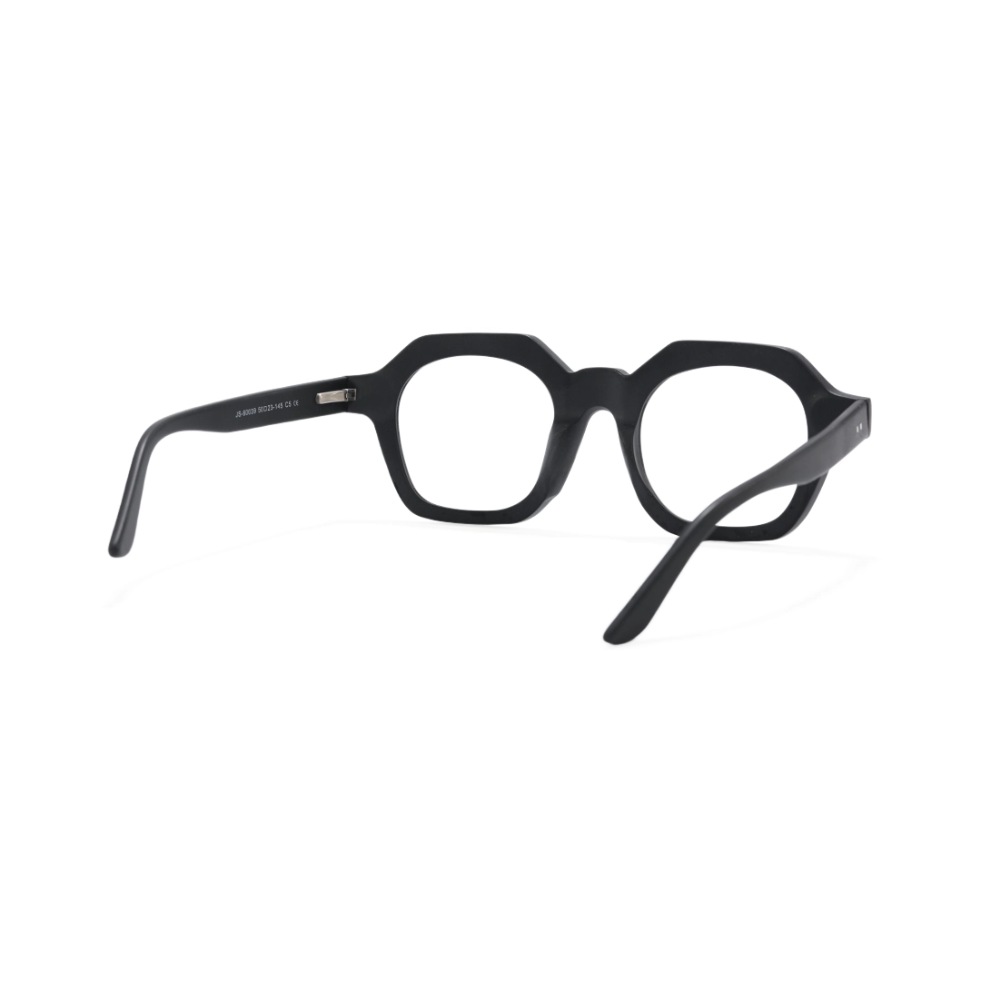 Back view of Elita square acetate eyeglasses SA0812302 in black