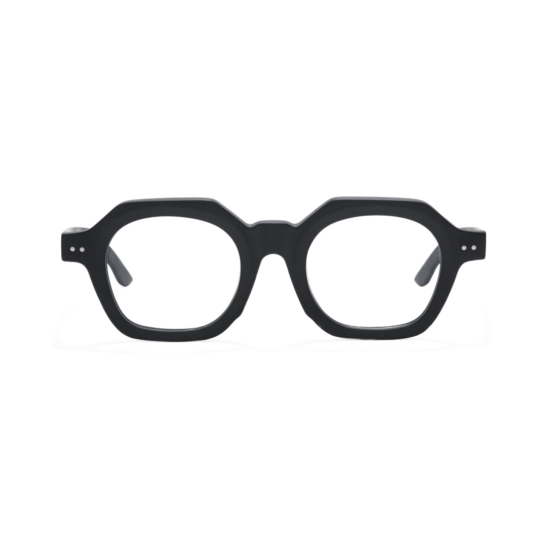 Front view of Elita square acetate eyeglasses SA0812302 in black