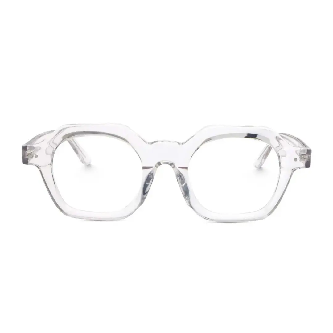 Front view of Elita square acetate eyeglasses SA0812302 in clear