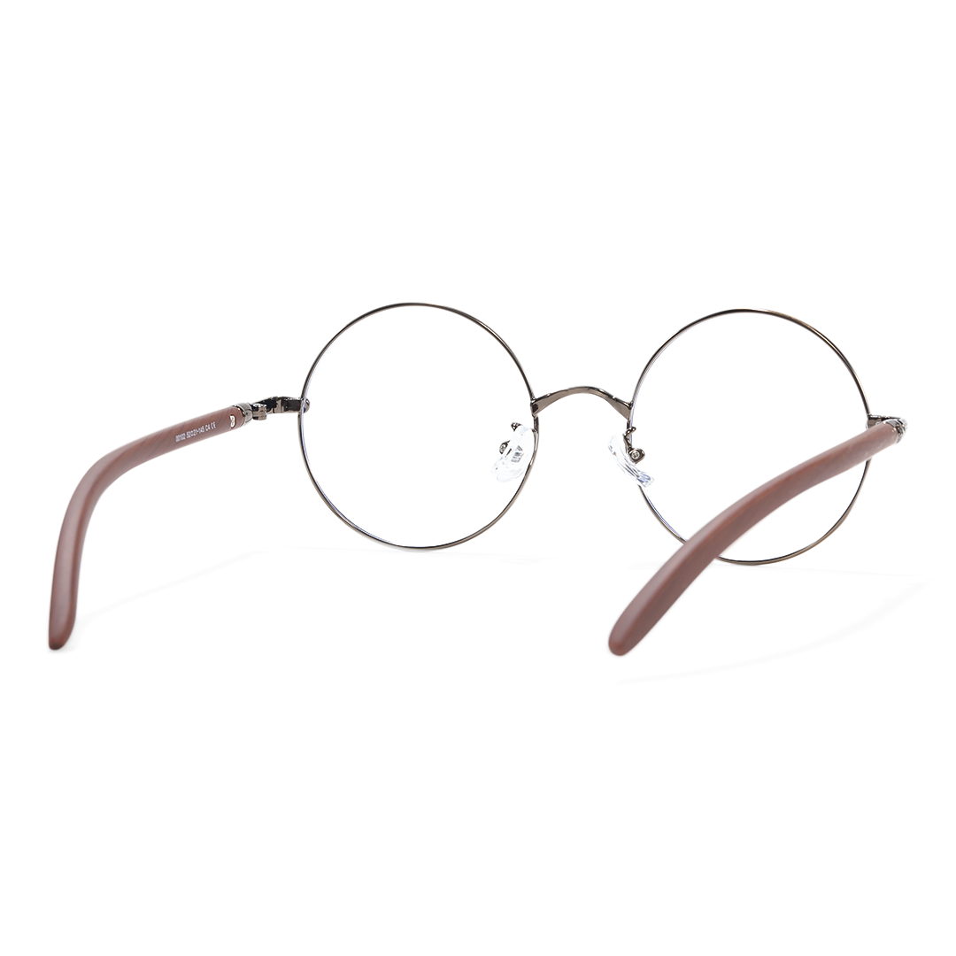 Back view of ELKLOOK round metal eyeglasses FS-RM0302407 in bronze