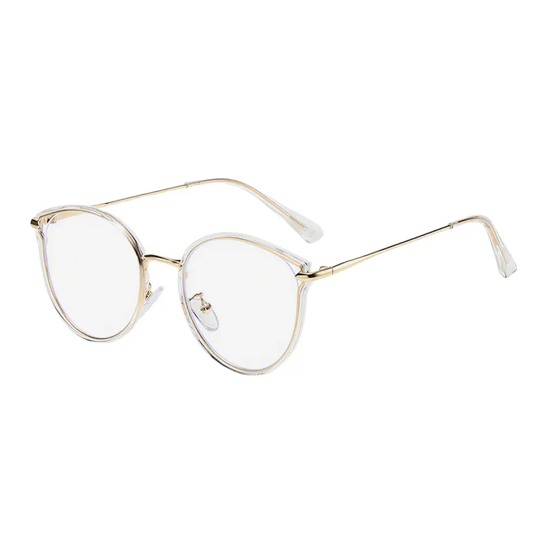 Angle view of Elsa cat eye tr90 eyeglasses CR0262502 in clear
