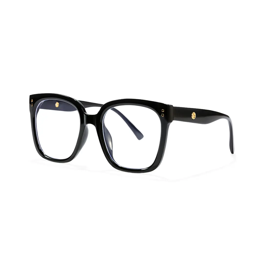 Angle view of Ennis square pc eyeglasses SP0062508 in black