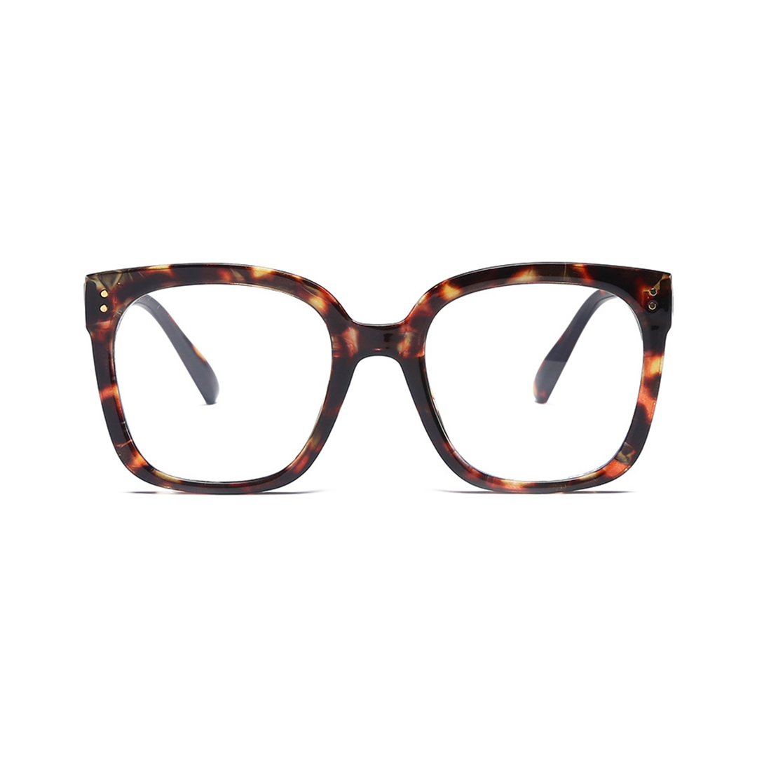 Front view of Ennis square pc eyeglasses SP0062508 in tortoise
