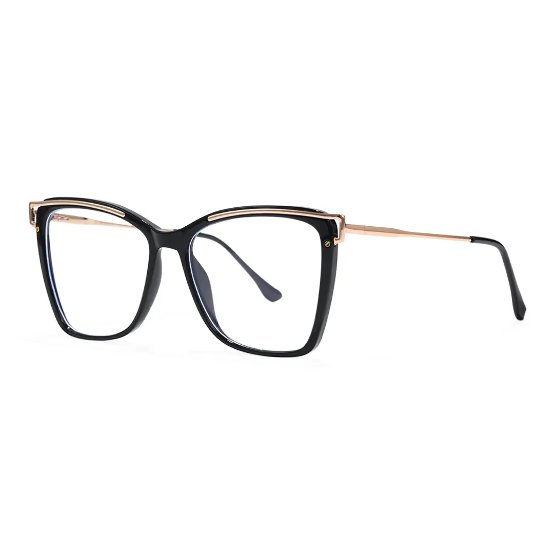 Angle view of Enya cat eye tr90 eyeglasses CR0352503 in black
