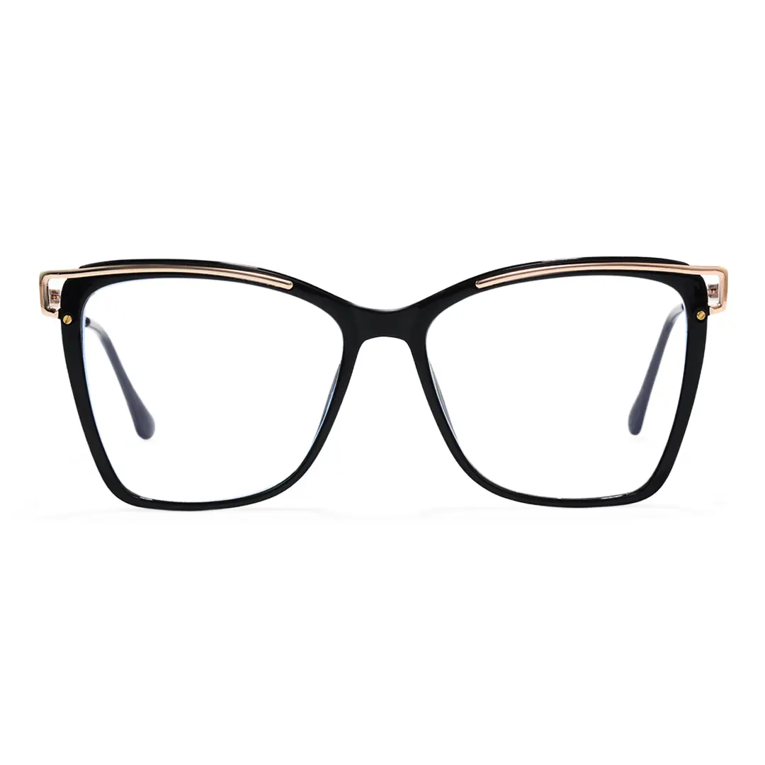 Front view of Enya cat eye tr90 eyeglasses CR0352503 in black
