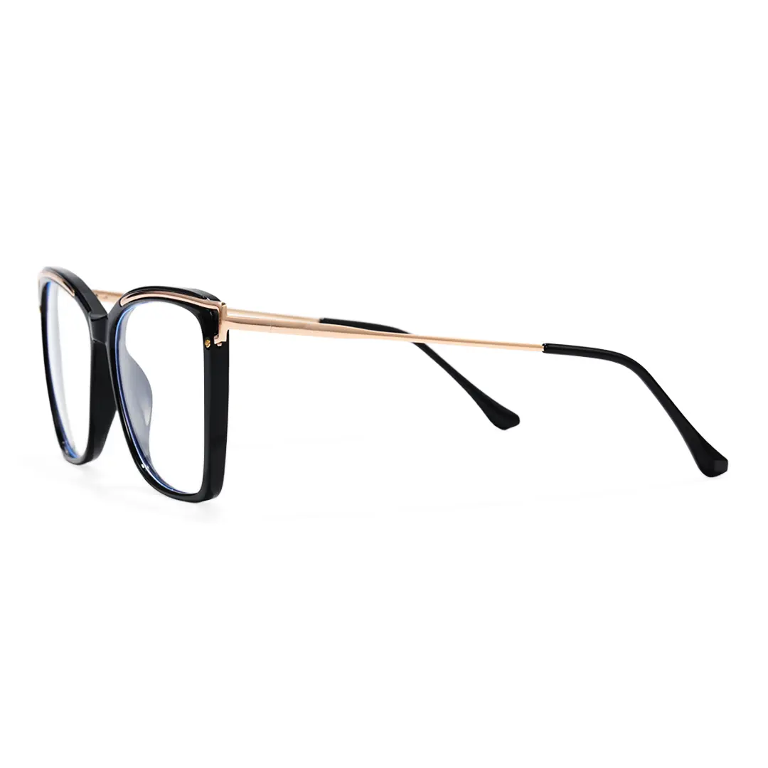 Side view of Enya cat eye tr90 eyeglasses CR0352503 in black