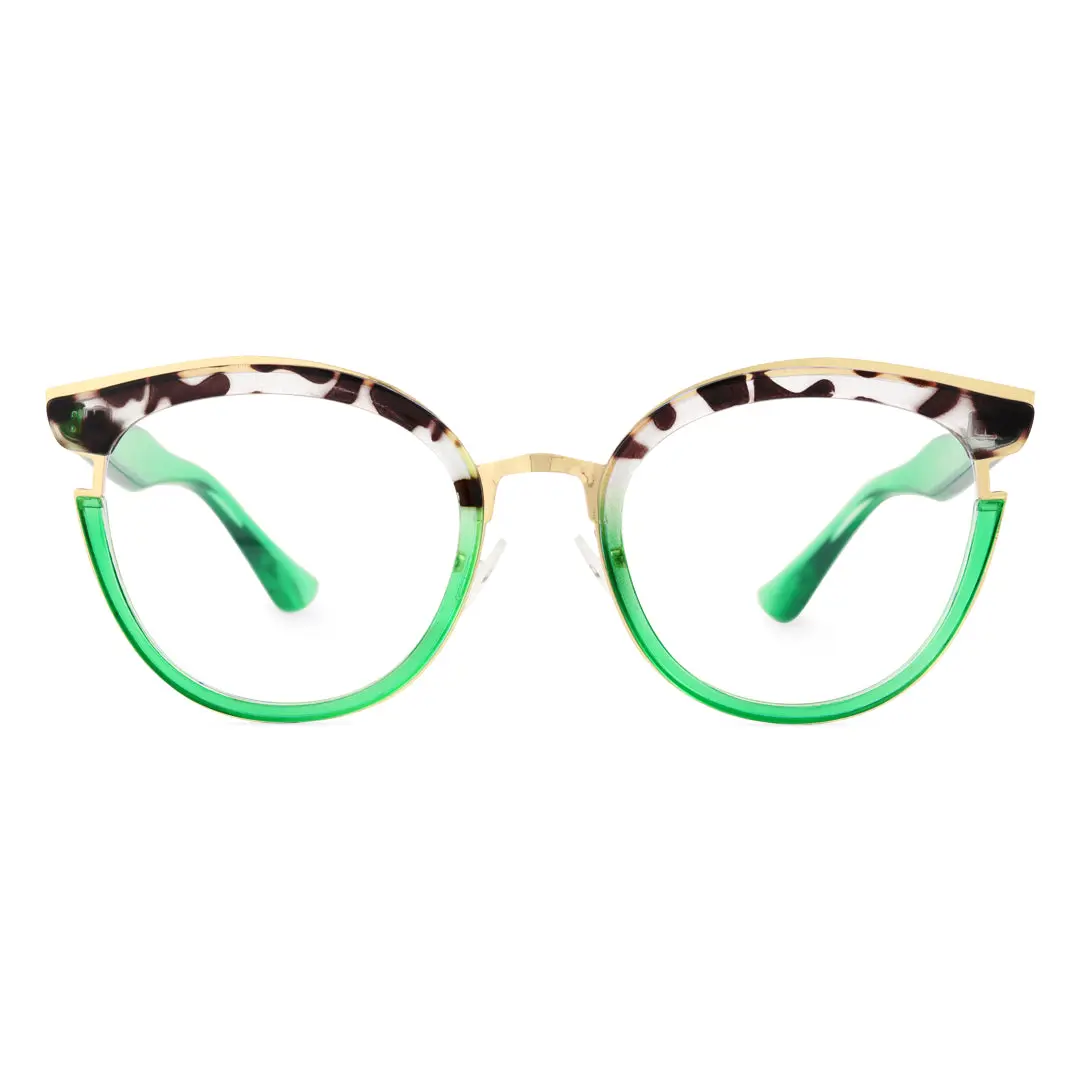 Front view of Estevo cat eye tr90 eyeglasses CR0112404 in tortoise