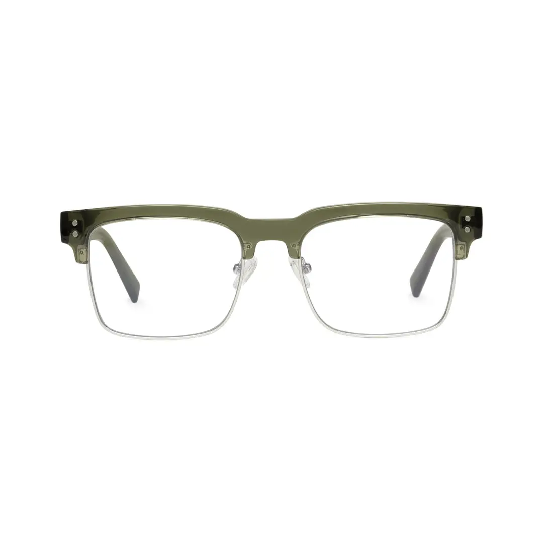 Front view of Fabula browline tr90 eyeglasses BR0572505 in green