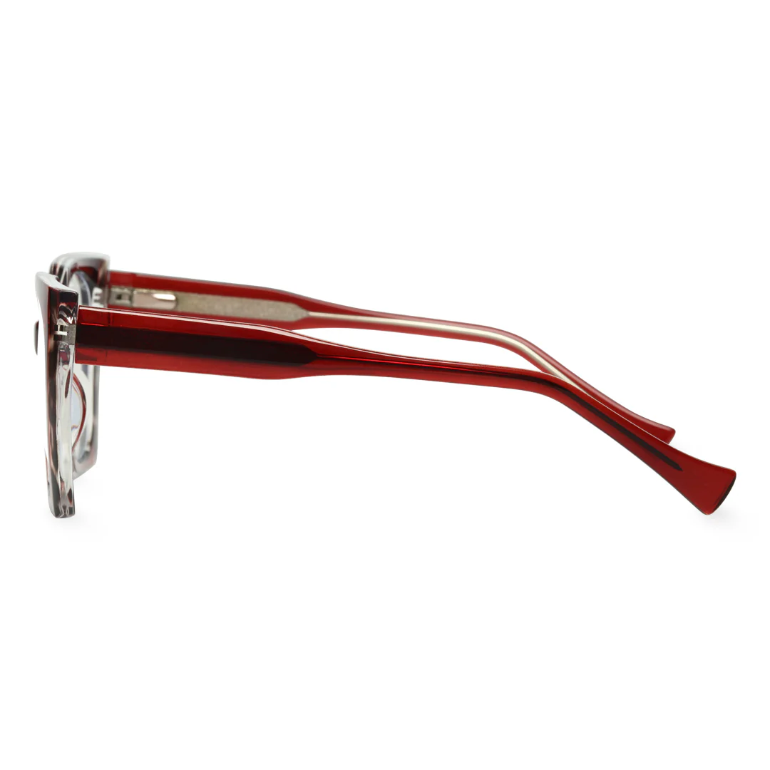 Side view of Falit cat eye tr90 eyeglasses CR0072403 in red