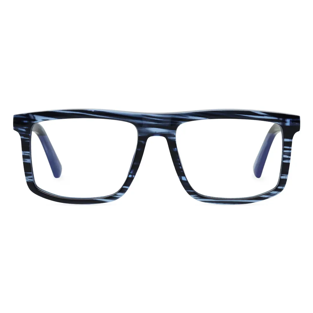 Front view of Fallon square tr90 eyeglasses ER0272408 in blue