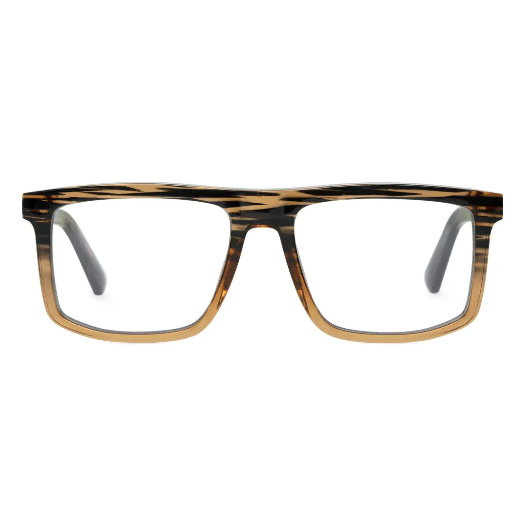 Front view of Fallon square tr90 eyeglasses ER0272408 in brown
