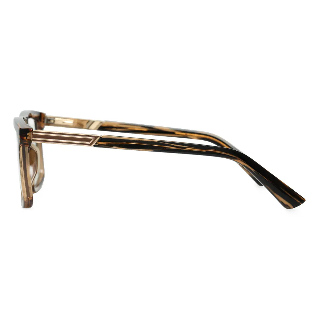 Side view of Fallon square tr90 eyeglasses ER0272408 in brown