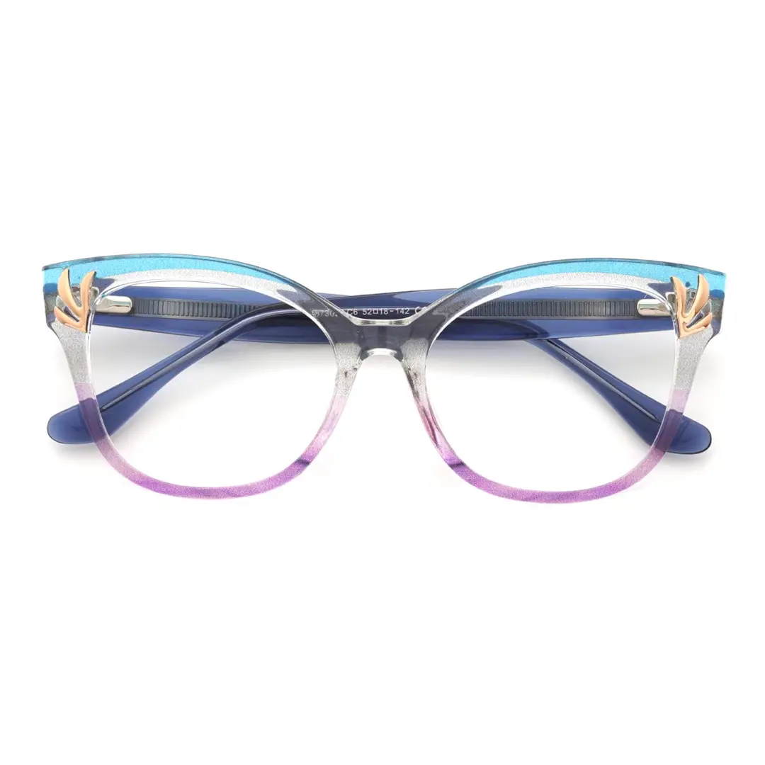 Front folded view of Fares cat eye tr90 eyeglasses CR0232408 in clear