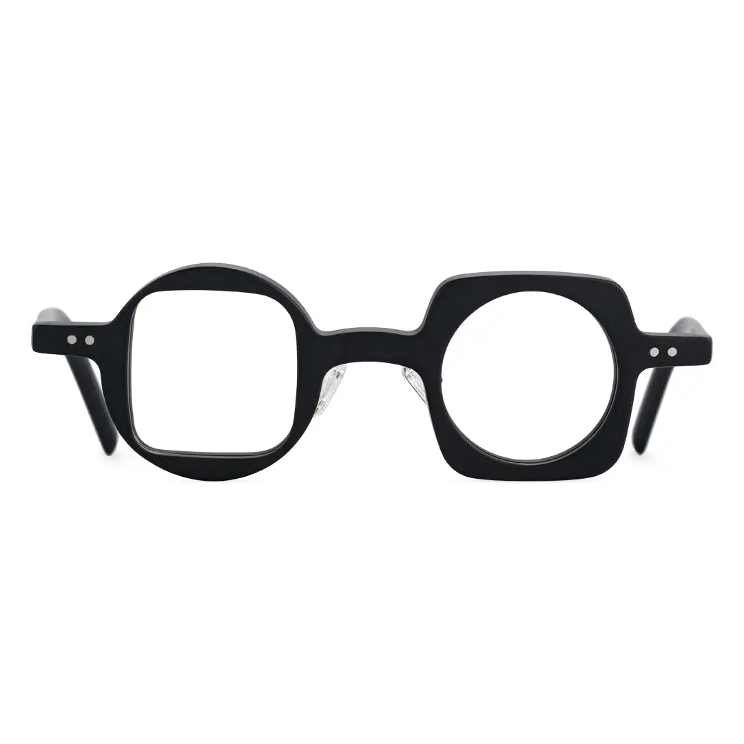 Front view of Fawn unique acetate eyeglasses UA0012302 in black