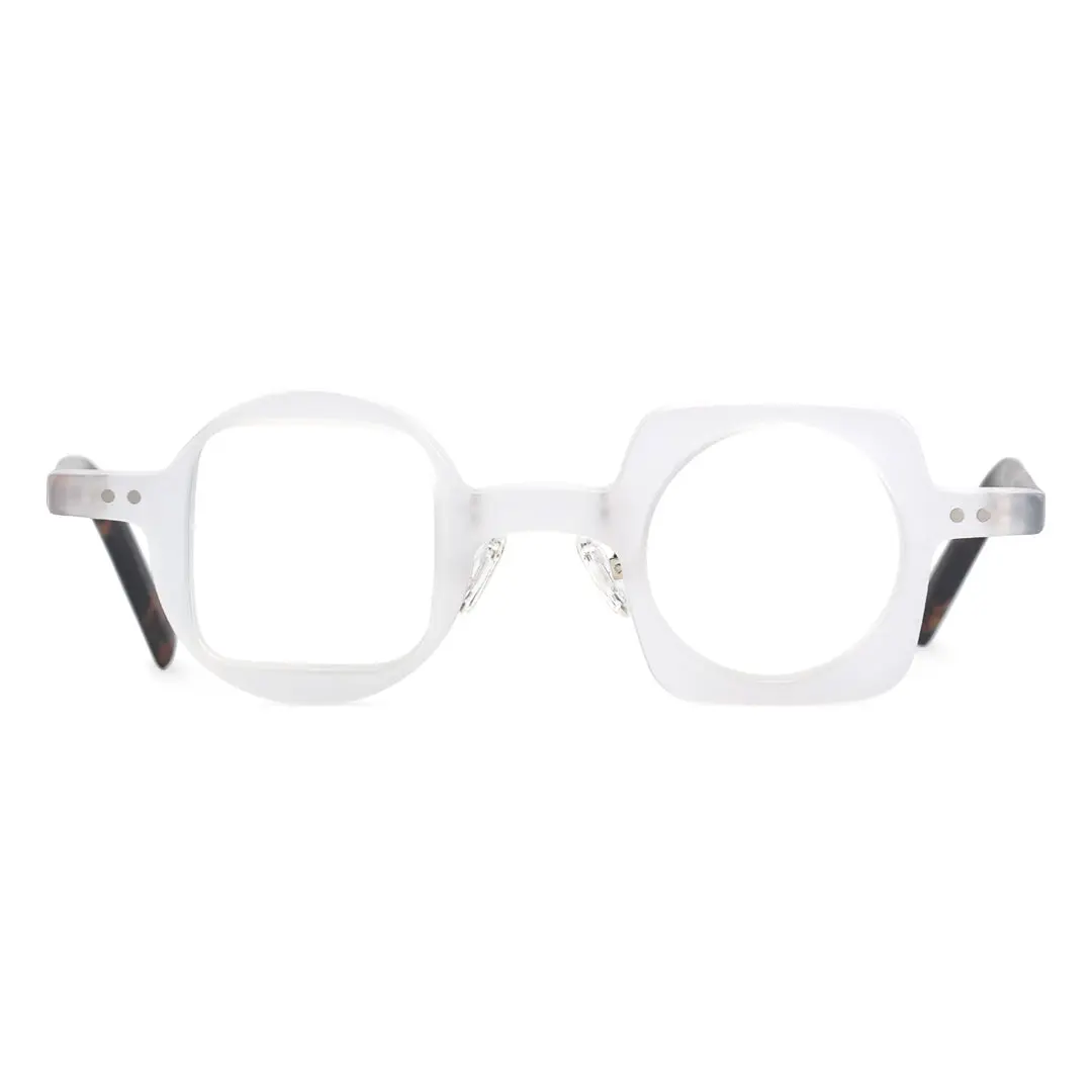 Front view of Fawn unique acetate eyeglasses UA0012302 in white
