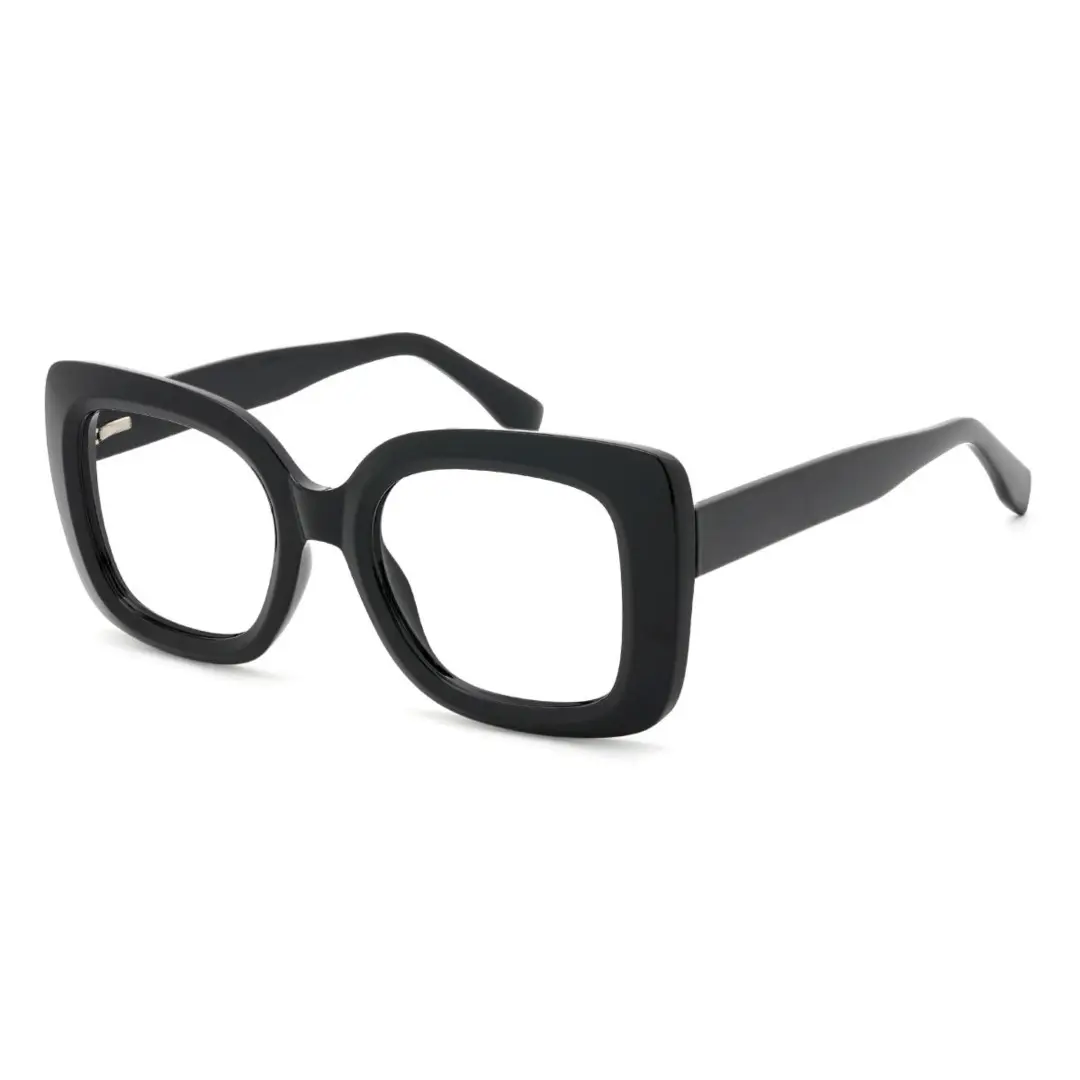 Angle view of Fete square tr90 eyeglasses SR0222502 in black