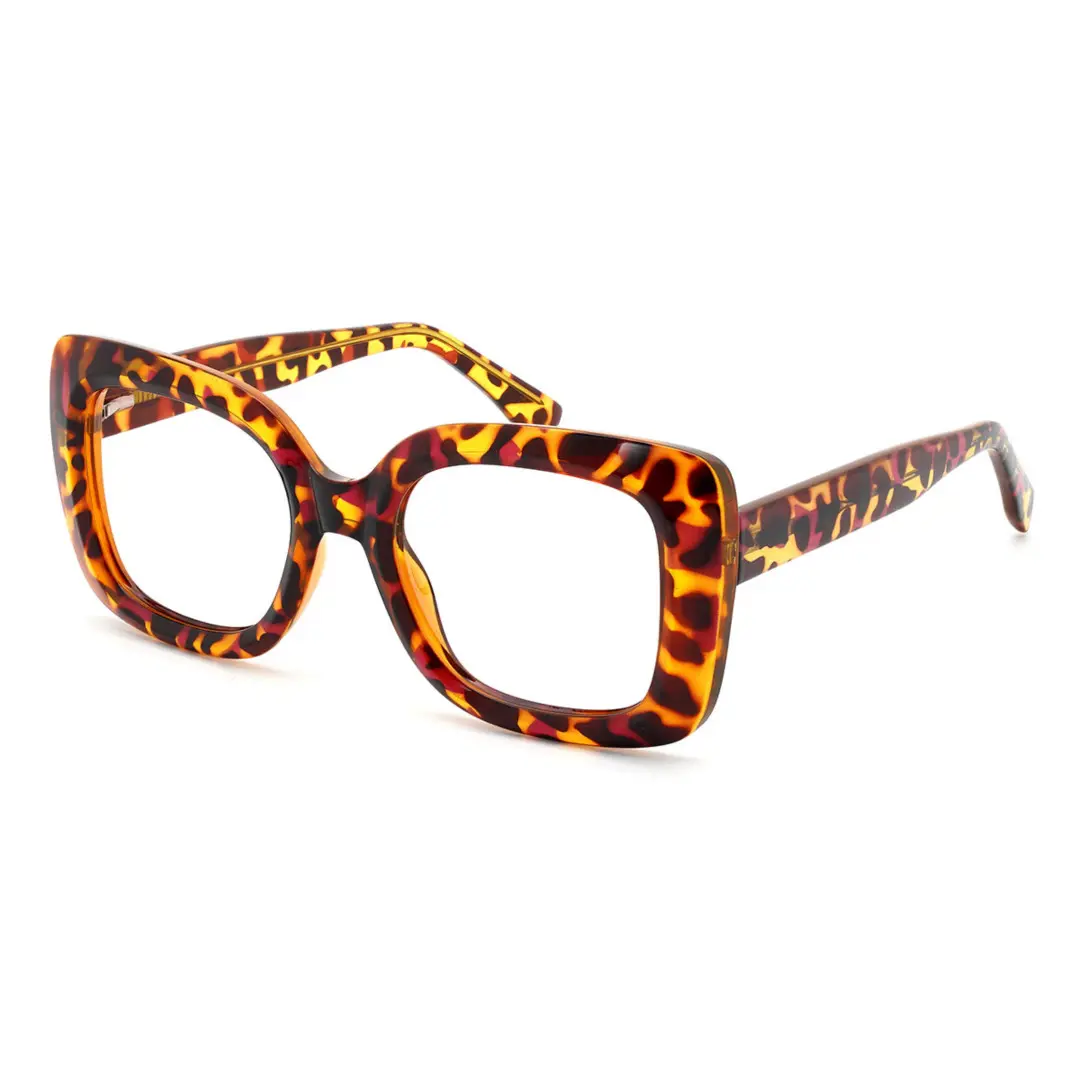 Angle view of Fete square tr90 eyeglasses SR0222502 in tortoise