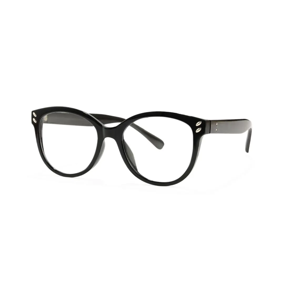 Angle view of Fia cat eye tr90 eyeglasses CR0472504 in black